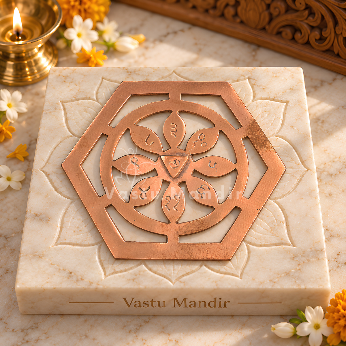 Copper Bhoum Yantra – Vastu Remedy for South & South-West Prosperity Support | Stability & Financial Growth | 6 Inch