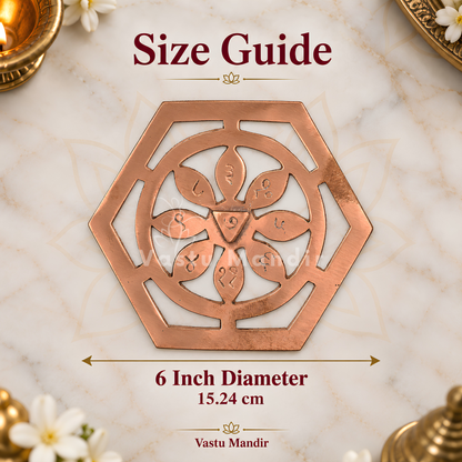 Copper Bhoum Yantra – Vastu Remedy for South & South-West Prosperity Support | Stability & Financial Growth | 6 Inch