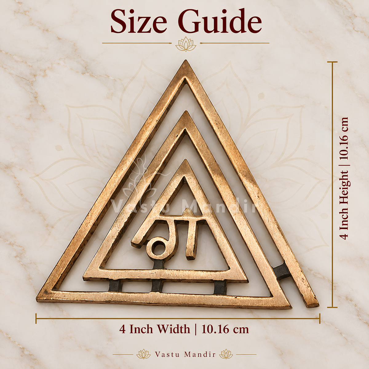 Copper Triangle Ga (ग) Helix | Vastu Remedy for South-East Fire Zone Balance, Cash Flow & Kitchen Defects | 4–6 Inch