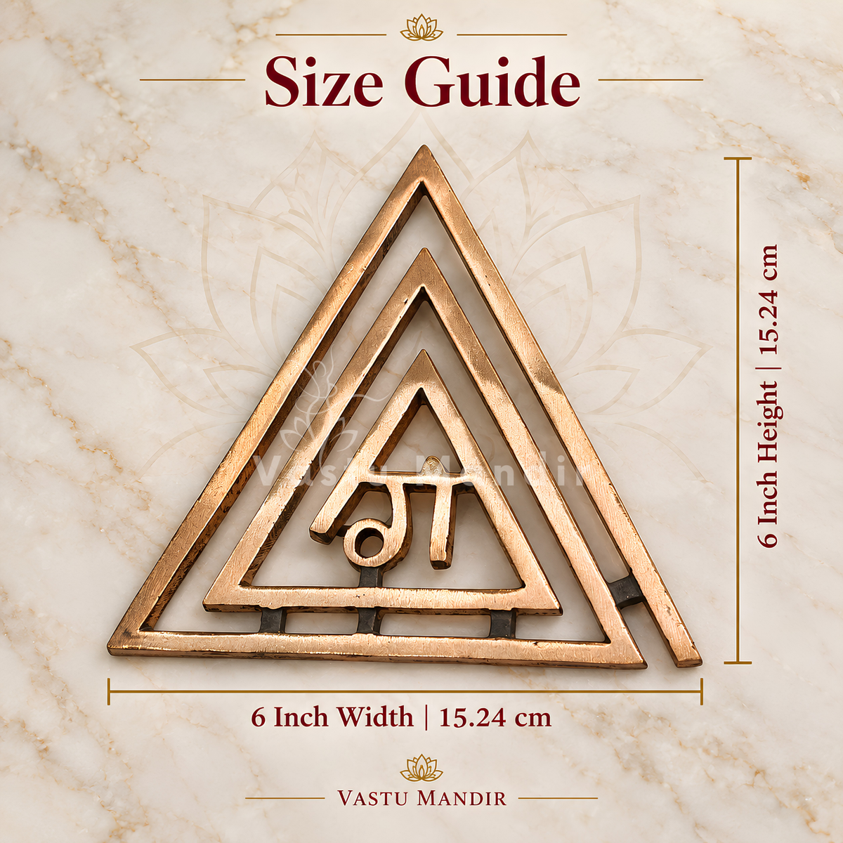 Copper Triangle Ga (ग) Helix | Vastu Remedy for South-East Fire Zone Balance, Cash Flow & Kitchen Defects | 4–6 Inch