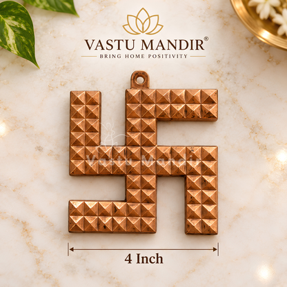 Copper Pyramid Swastik – Vastu Remedy for Dosh Nivaran | Positive Energy Flow | Main Entrance Correction | 3, 4 and 6 Inch