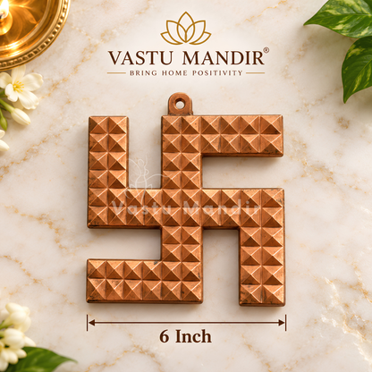 Copper Pyramid Swastik – Vastu Remedy for Dosh Nivaran | Positive Energy Flow | Main Entrance Correction | 3, 4 and 6 Inch