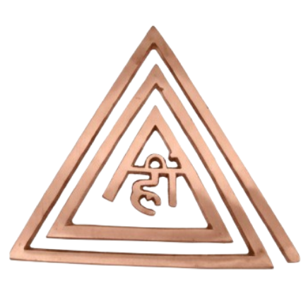 Copper triangle on a white background