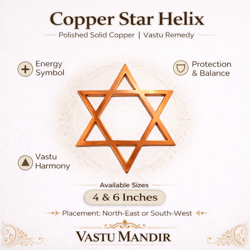 Copper Star Helix with Vastu Mandir branding on a light background