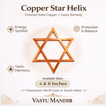 Copper Star Helix with Vastu Mandir branding on a light background