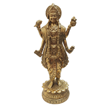 Brass Dhanvantri Idol on a white background