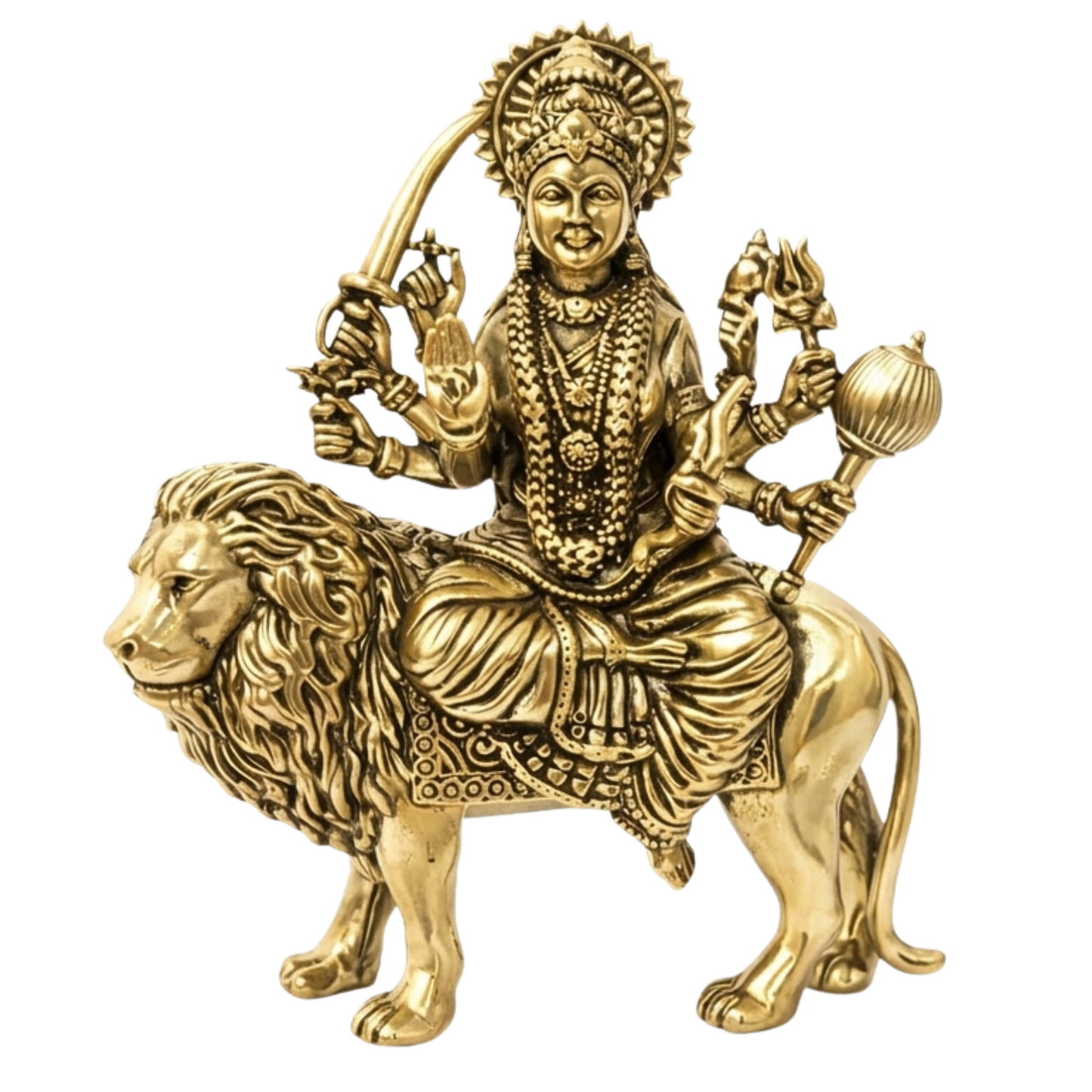 Durga Mata Ji Brass Idol | Vastu Remedy for Protection, Courage & Victory | 4–5 Inch | 200–370 g