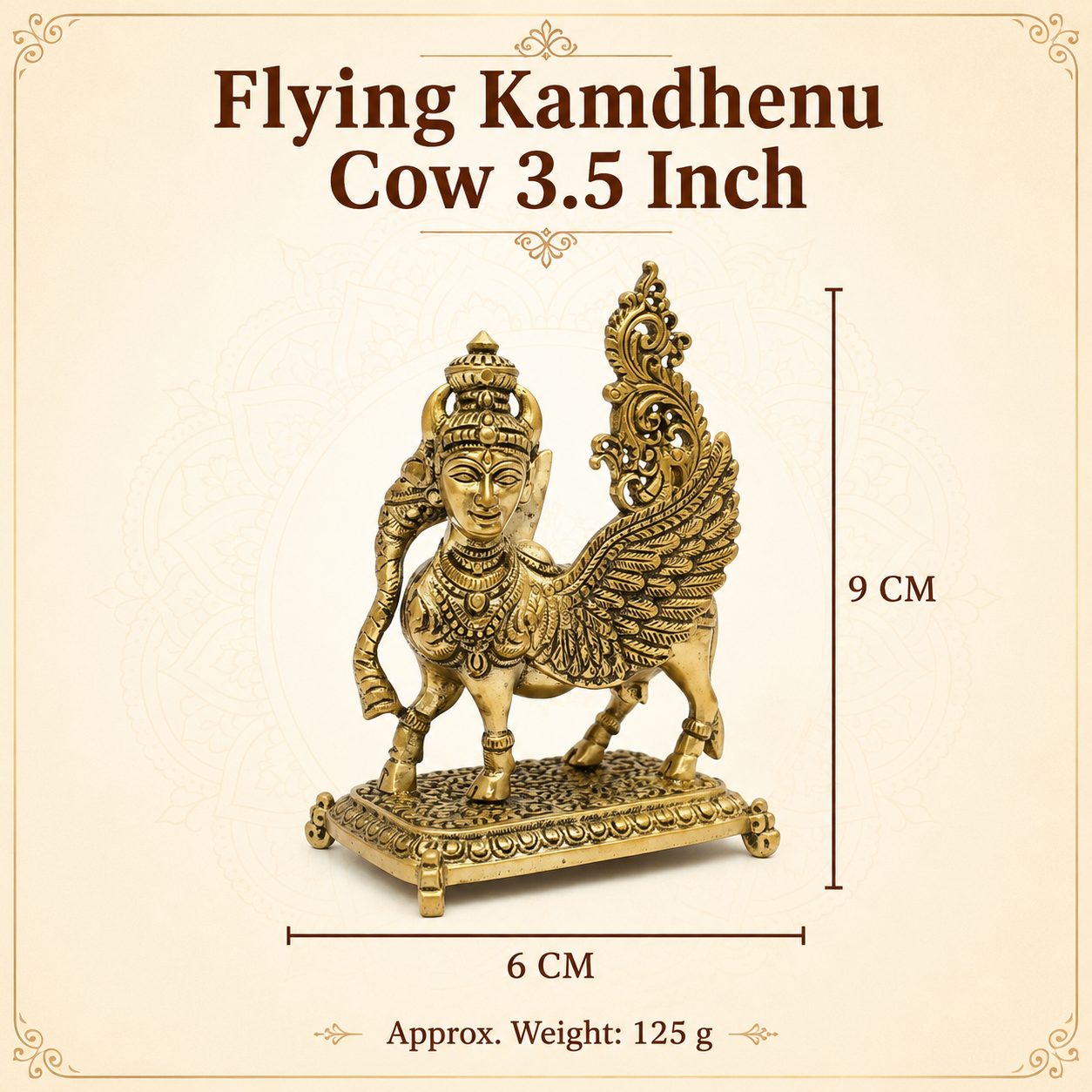 Flying Kamdhenu Cow Idol | Vastu Remedy for Prosperity, Abundance & Harmony | 2 Sizes