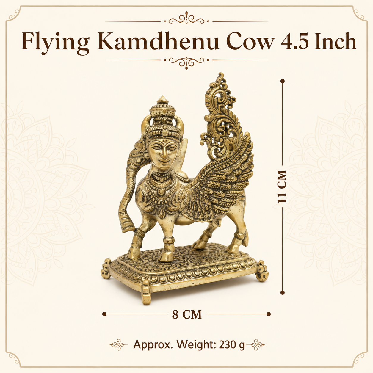 Flying Kamdhenu Cow Idol | Vastu Remedy for Prosperity, Abundance & Harmony | 2 Sizes