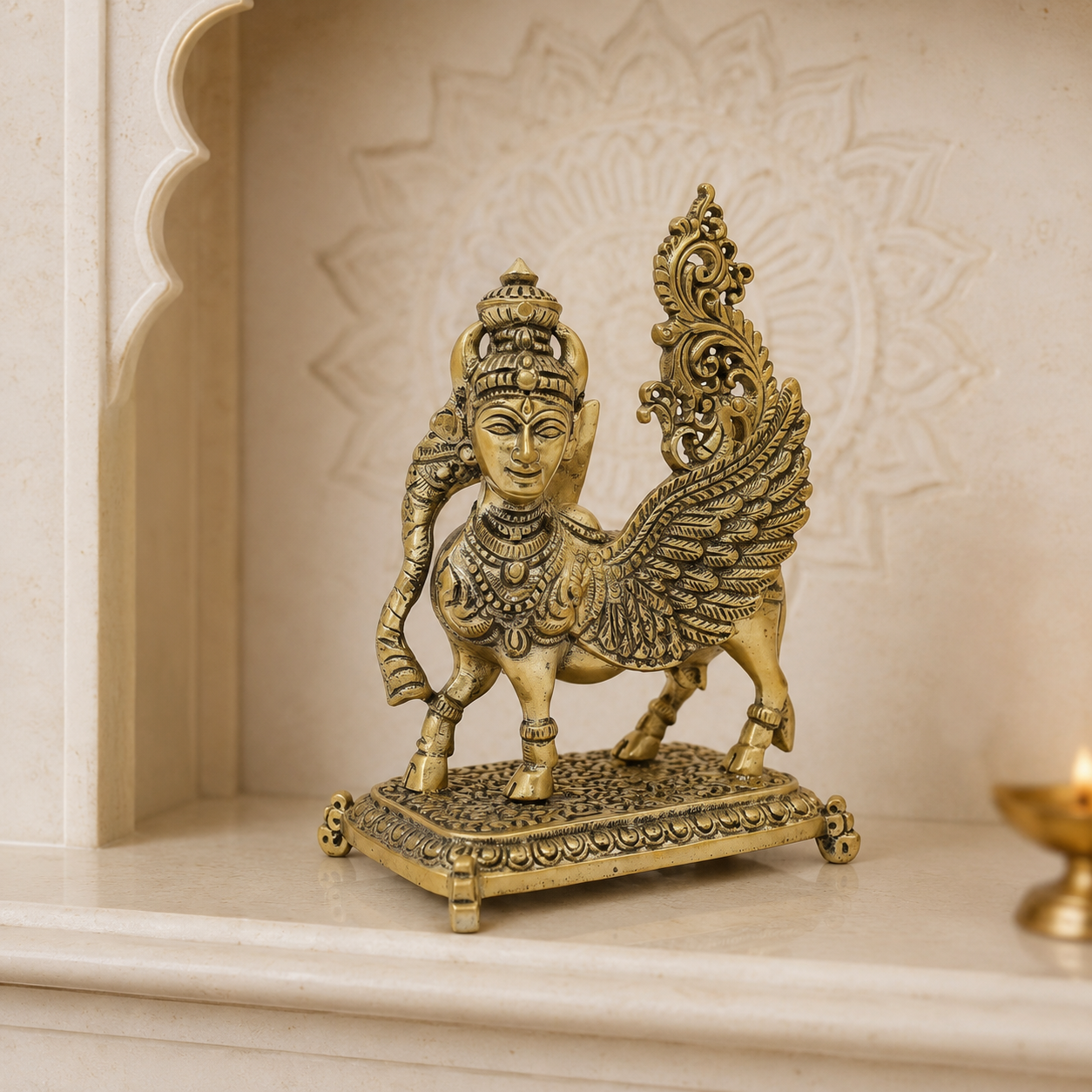 Flying Kamdhenu Cow Idol | Vastu Remedy for Prosperity, Abundance & Harmony | 2 Sizes