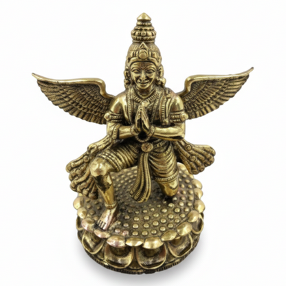 Garud Dev Brass Idol by Vastu Mandir on a white background
