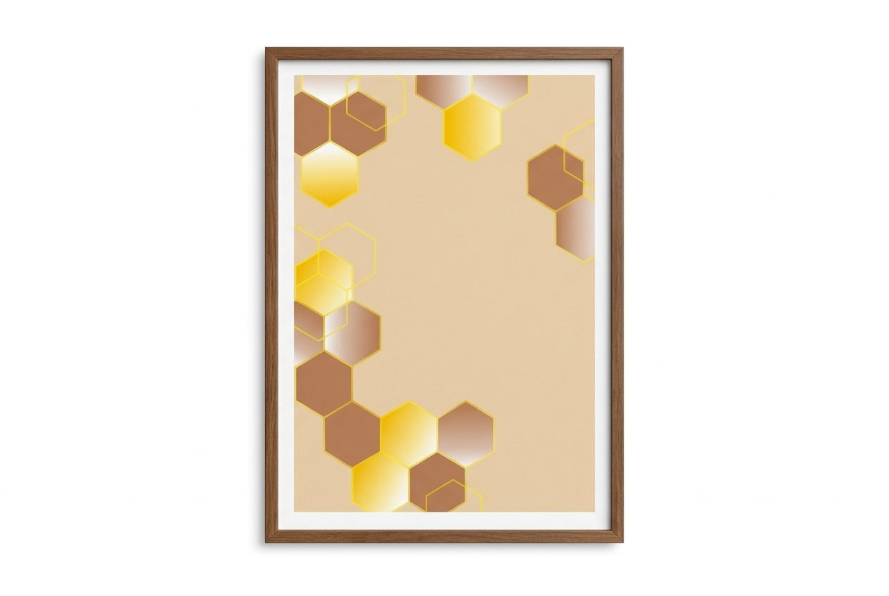 Hexagon Honeycomb Wall Art – Framed/Unframed Vastu Remedy for Team Building & Unity Energy | Ideal for Office Walls & Conference Rooms | Multiple Sizes