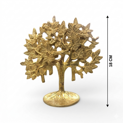 Brass Kalpavriksha Tree | Vedic Vastu Sculpture for Wishes, Prosperity & Sacred Energy | 18 cm | 580 g