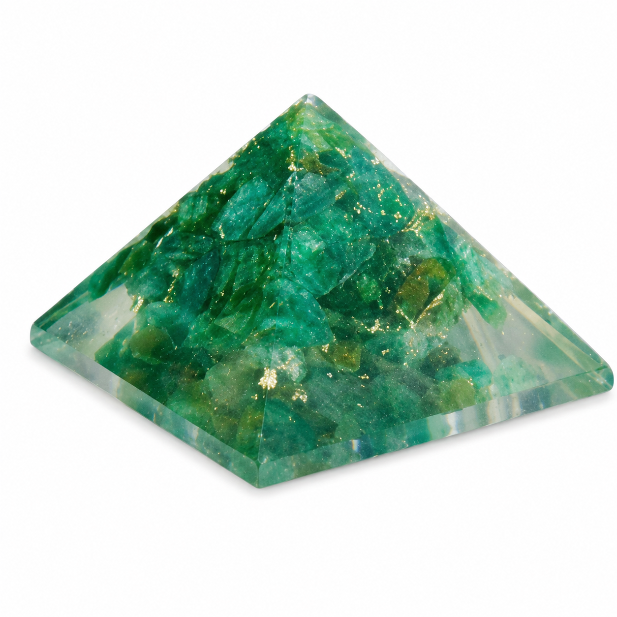 Green Aventurine Orgone Pyramid | Vastu Remedy for Business Growth, Wealth Attraction & EMF Protection | 1 Inch | 20 g