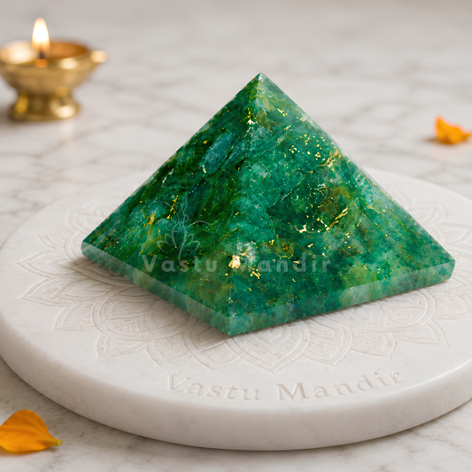 Green Aventurine Orgone Pyramid | Vastu Remedy for Business Growth, Wealth Attraction & EMF Protection | 1 Inch | 20 g