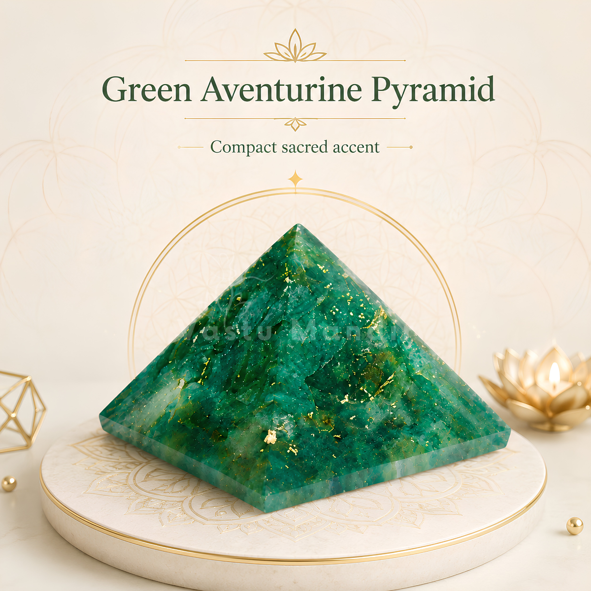 Green Aventurine Orgone Pyramid, orgonite – final gallery view of the pyramid design