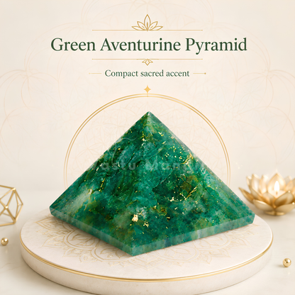 Green Aventurine Orgone Pyramid, orgonite – final gallery view of the pyramid design