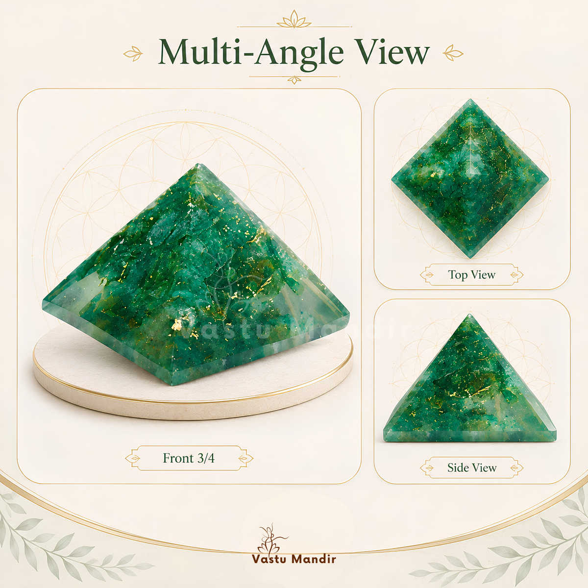 Green Aventurine Orgone Pyramid, orgonite – additional gallery view number 13