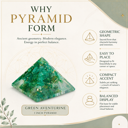 Green Aventurine Orgone Pyramid | Vastu Remedy for Business Growth, Wealth Attraction & EMF Protection | 1 Inch | 20 g