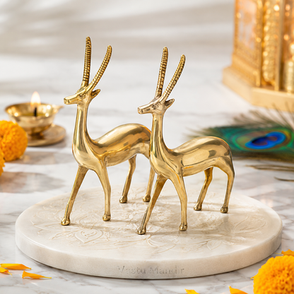 Handcrafted Brass Deer Idol