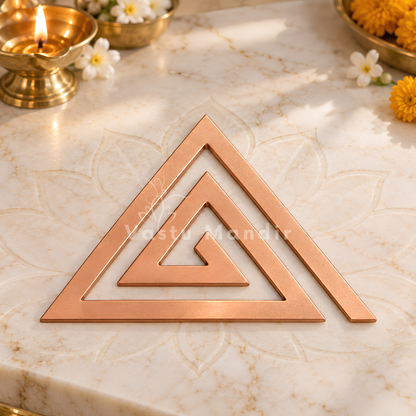 Copper Triangle Helix – Vastu Remedy for South-East Direction Correction | Kitchen & Main Door Balance | 4 & 6 Inch