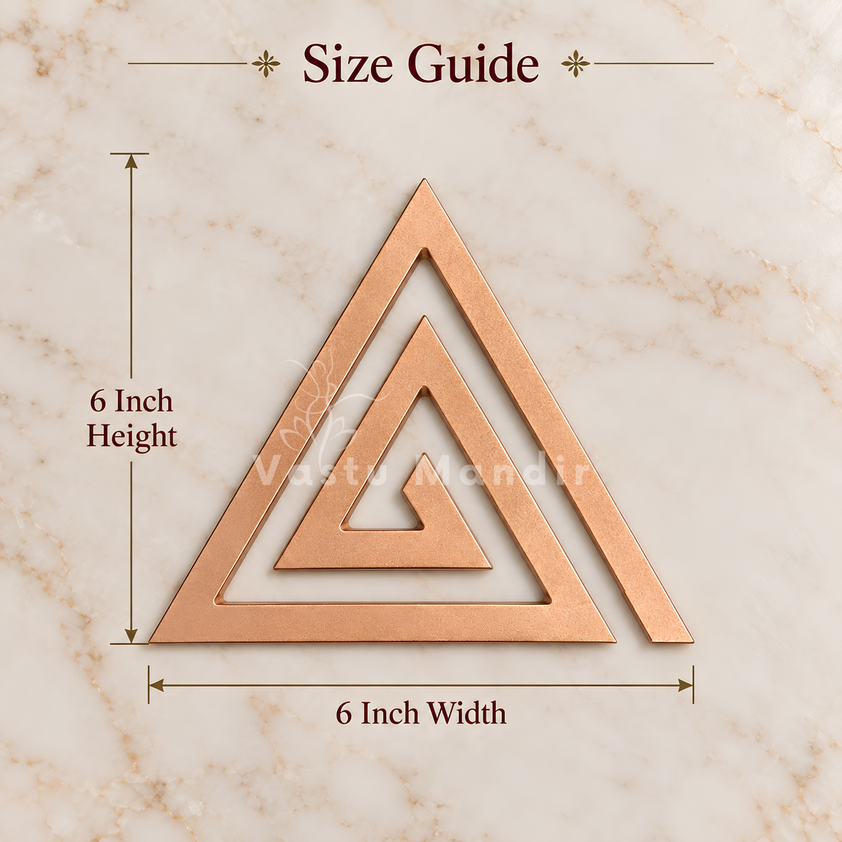 Copper Triangle Helix – Vastu Remedy for South-East Direction Correction | Kitchen & Main Door Balance | 4 & 6 Inch