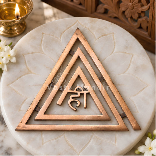 Copper Hii (ही) Helix – Vastu Remedy for South-East Kitchen & Main Door Defects | Fire Correction Support | 4 & 6 Inch