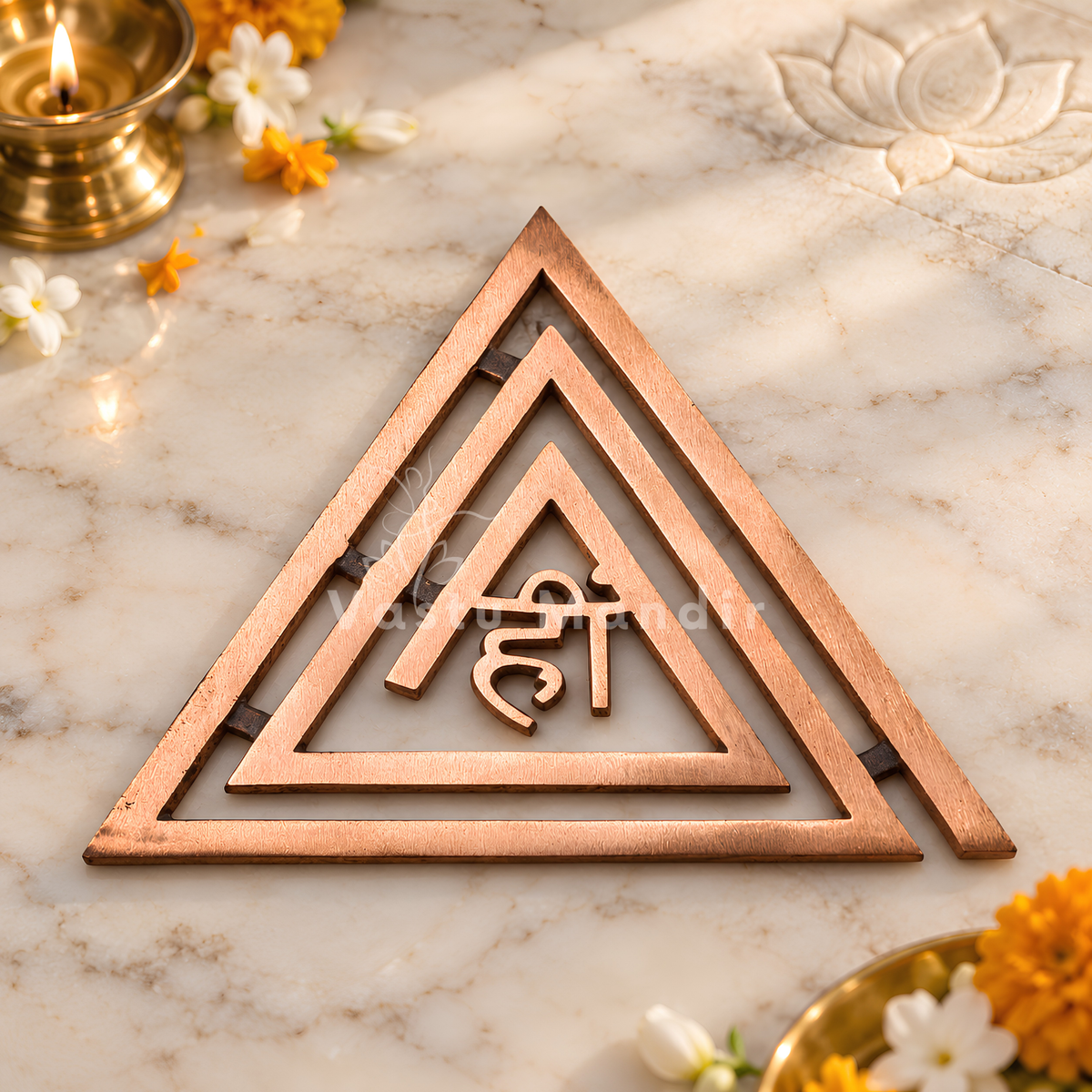 Copper Hii (ही) Helix – Vastu Remedy for South-East Kitchen & Main Door Defects | Fire Correction Support | 4 & 6 Inch