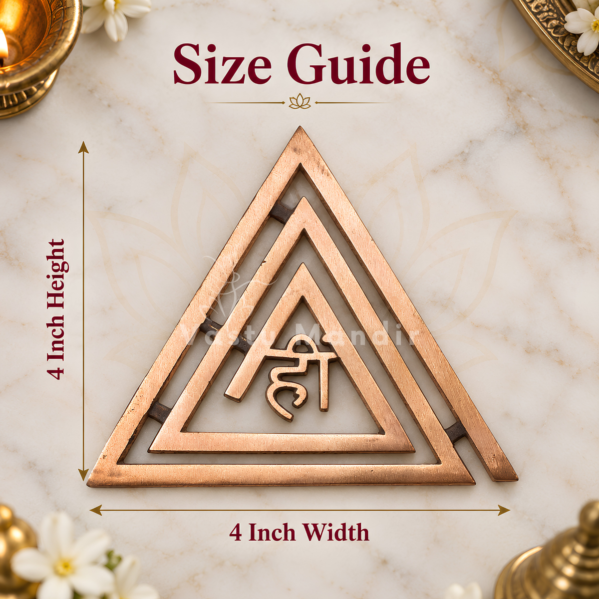 Copper Hii (ही) Helix – Vastu Remedy for South-East Kitchen & Main Door Defects | Fire Correction Support | 4 & 6 Inch