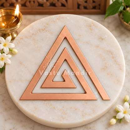 Copper Triangle Helix – Vastu Remedy for South-East Direction Correction | Kitchen & Main Door Balance | 4 & 6 Inch