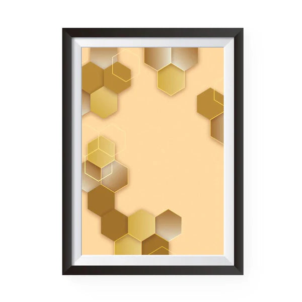 Hexagon Honeycomb Wall Art – Framed