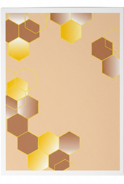 Decorative wall art with hexagonal pattern on a beige background