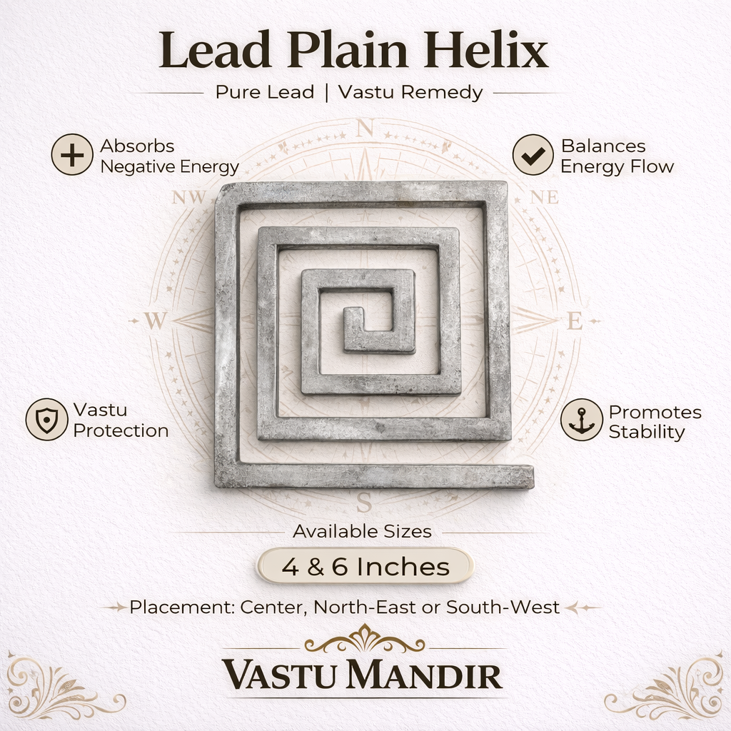 Lead Plain Helix product with features and benefits on a white background, branded as Vastu Mandir.