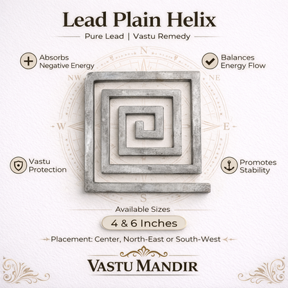 Lead Plain Helix product with features and benefits on a white background, branded as Vastu Mandir.