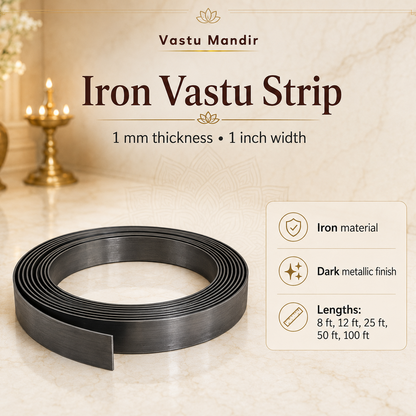 Heavy-Duty Iron Metal Strip – Vastu Remedy for Fire Zone & Structural Corrections | Ideal for Extensions, Toilets & Door Thresholds | 0.5 & 1 mm Thickness | 8-100 Ft Lengths