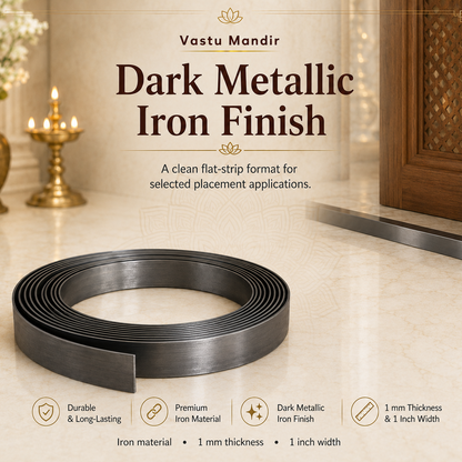 Heavy-Duty Iron Metal Strip – Vastu Remedy for Fire Zone & Structural Corrections | Ideal for Extensions, Toilets & Door Thresholds | 0.5 & 1 mm Thickness | 8-100 Ft Lengths