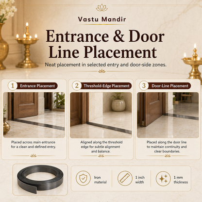 Heavy-Duty Iron Metal Strip – Vastu Remedy for Fire Zone & Structural Corrections | Ideal for Extensions, Toilets & Door Thresholds | 0.5 & 1 mm Thickness | 8-100 Ft Lengths