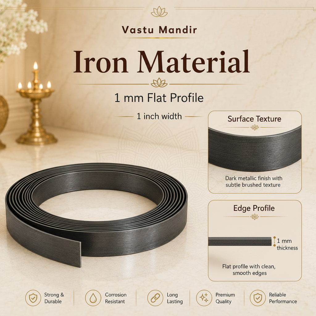 Heavy-Duty Iron Metal Strip – Vastu Remedy for Fire Zone & Structural Corrections | Ideal for Extensions, Toilets & Door Thresholds | 0.5 & 1 mm Thickness | 8-100 Ft Lengths
