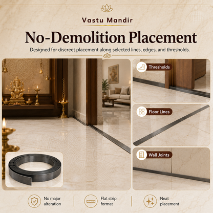 Heavy-Duty Iron Metal Strip – Vastu Remedy for Fire Zone & Structural Corrections | Ideal for Extensions, Toilets & Door Thresholds | 0.5 & 1 mm Thickness | 8-100 Ft Lengths