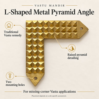 L-Shaped Metal Pyramid Angle Vastu Remedy for Missing Corner Correction and Directional Vastu Dosh Nivaran in Home, Office and Plot Spaces | 8.9 cm | 220 g