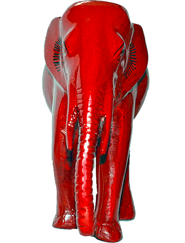 vastu mandir red elephant, Vastu brass elephant, red elephant for table showpiece, elephant for home and office, home decoration and showpiece