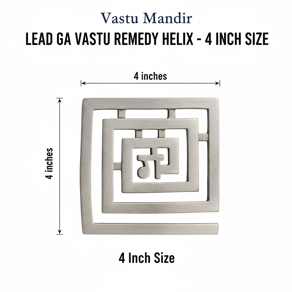 Lead GA Vastu Remedy Helix with dimensions on a white background