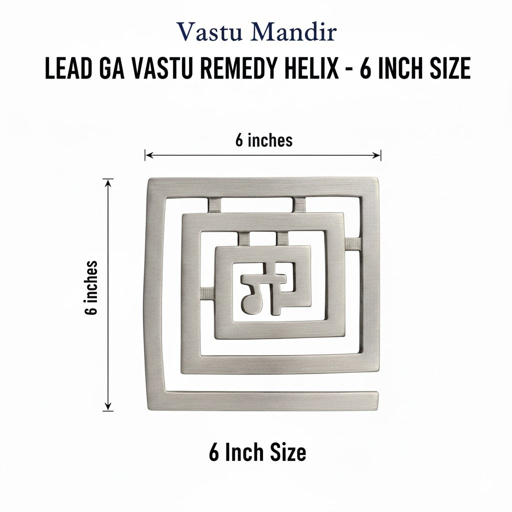 Lead GA Vastu Remedy Helix with dimensions on a white background