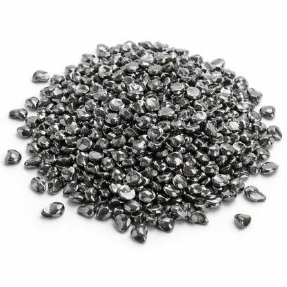 Pile of Natural Hematite Chips on a white background