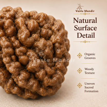 Certified 1 Mukhi Half Moon Rudraksha – Vastu Remedy for Leadership & Spiritual Enlightenment | Ideal for Crown Chakra & Top Floor Altars