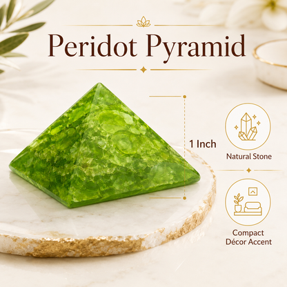 Peridot Orgone Pyramid | Vastu Remedy for Stress Relief, Abundance & Mental Clarity | 1 Inch | 20 g