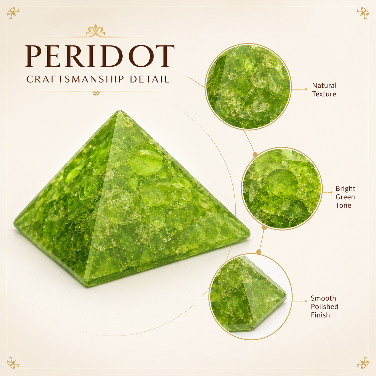 Peridot Orgone Pyramid | Vastu Remedy for Stress Relief, Abundance & Mental Clarity | 1 Inch | 20 g