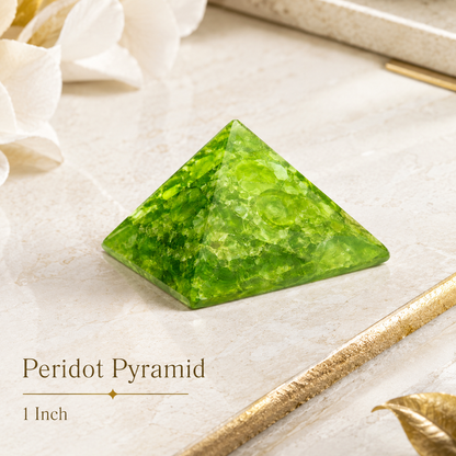 Peridot Orgone Pyramid | Vastu Remedy for Stress Relief, Abundance & Mental Clarity | 1 Inch | 20 g