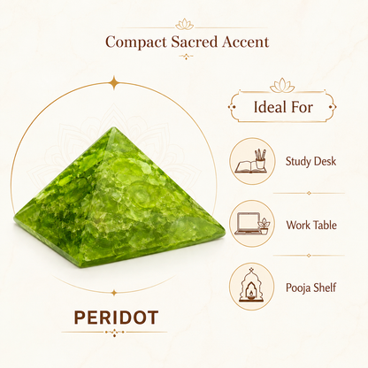 Peridot Orgone Pyramid | Vastu Remedy for Stress Relief, Abundance & Mental Clarity | 1 Inch | 20 g