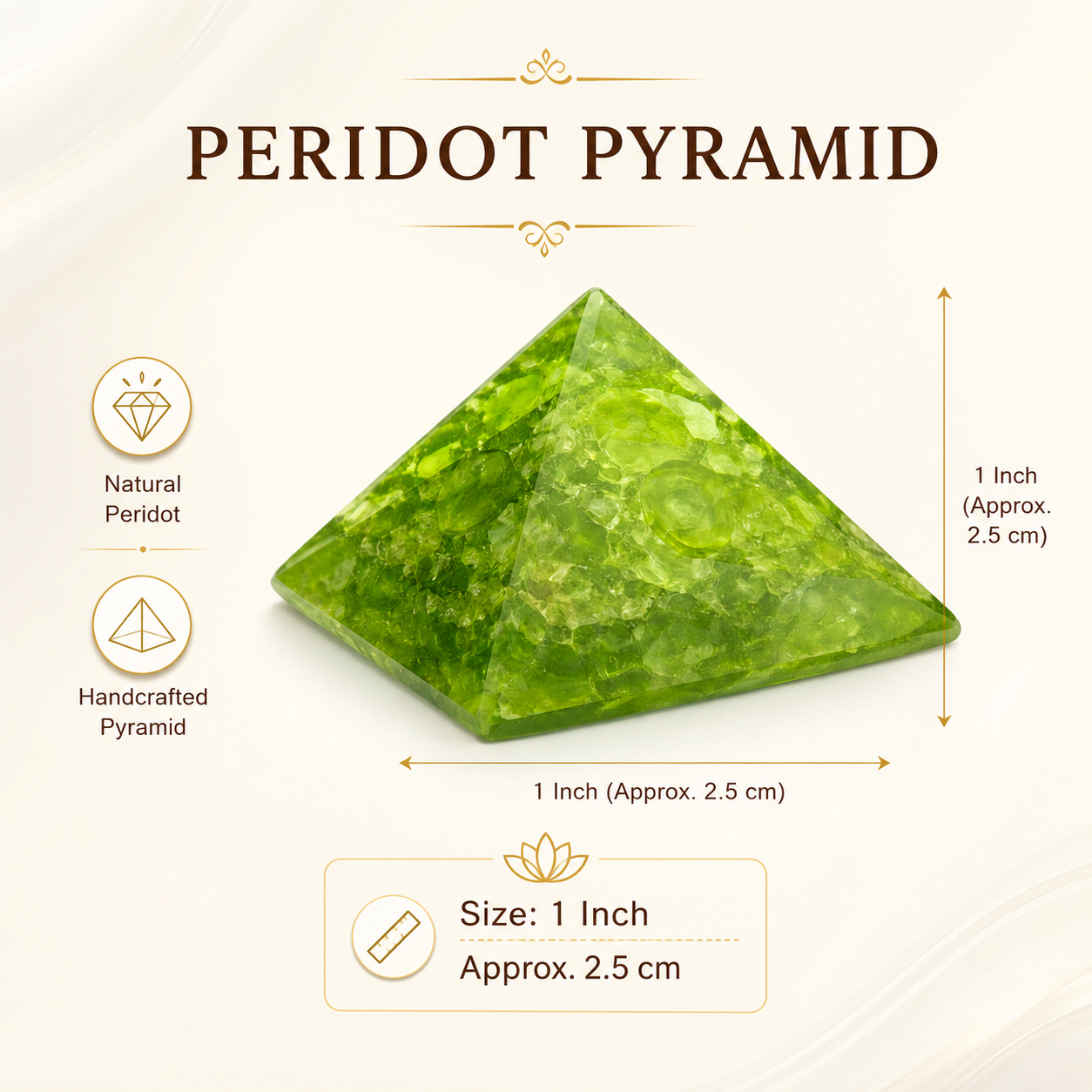 Peridot Orgone Pyramid | Vastu Remedy for Stress Relief, Abundance & Mental Clarity | 1 Inch | 20 g
